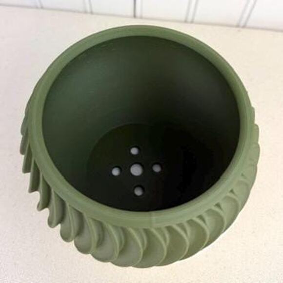 The Sonar Planter, Indoor Flower Pot, Tabletop Planter, Swirl Pattern - Picture 7 of 12